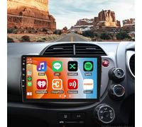2G+64G Android 15 2 Din Car Radio Replacement for Honda Fit 2007-2013 with Carplay Android Auto, 10 Inch Touchscreen Car Stereo with Bluetooth FM RDS GPS WiFi Mirror Link Split Screen Backup Came