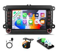 2G+64G Android 15 2 Din Car Stereo for VW Golf 5 MK5 MK6 Passat B6 Polo with Wireless Carplay Android Auto, GPS Navi WiFi 7 Inch Touch Screen Bluetooth Car Radio FM/RDS + Reverse Camera Mic