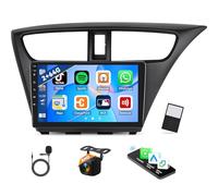 2G+64G Android Car Stereo for Honda Civic Hatchback 2012-2017 Wireless CarPlay Android Auto 9 Inch Touch Screen Bluetooth GPS Sat Nav WiFi Mirror Link EQ FM SWC + AHD Backup Camera Mic