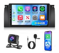 [2G+64G] Car Radio for BMW X5 E39 E53 M5 1999-2006, Android Touch Screen BMW 5 Series Car Play Stereo, Carplay/Android Auto/EQ Audio/Bluetooth/SWC + AHD Backup Camera