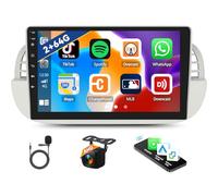 2G+64G Car Stereo for FIAT 500 2007-2015 with Wireless Carplay Android Auto 9" Touch Screen Bluetooth Car Radio with Mirror Link GPS Sat Nav FM HD Reverse Camera