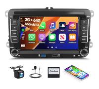 2G+64G Car Stereo for VW Golf 5 Plus 6 Passat B6 Polo with Wireless Carplay Android Auto, Android 13 Zomolither 7 Inch Touch Screen Bluetooth Car Radio GPS Navi WiFi FM/RDS SWC+ Reversing Camera