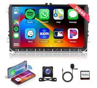 2G 64G CarPlay Android Car Radio For VW Passat Jetta Tiguan Golf MK5 MK6 T5 EOS Polo Android Auto, Rimoody 9 Inch Touch Screen Car Stereo GPS Navigation Bluetooth FM RDS EQ SWC Backup Camera