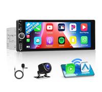 [2G+64G] Single Din Android 13 Car Stereo with Wireless Apple Carplay & Android Auto, 6.9 Inch Touchscreen Display Car Radio with GPS Navi WiFi Bluetooth & Reverse Camera