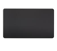 Knightsbridge London Blanking Plate SF8360MB - Screwless 2-Gang - Matt Black