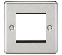 2G Modular Faceplate - Rounded Edge Brushed Chrome