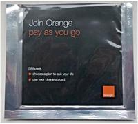 2G Orange UK Pay As You Go Sim Card Simcard, Old Type, New & Sealed, (Non Working)