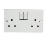 2G SP SWITCHED SOCKET TWIN EARTH 4306 By CRABTREE