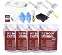 2Gal/256Fl.oz RV Roof Coating White,Waterproof RV Roof Sealan,Solar Reflective Sealant,Flexible Rubber Repair Coating for Trailers,Campers,Motorhomes Leak Repair