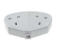 Dencon Rubber Trailing Socket 9422WNB 2-Gang 13A White