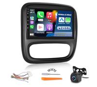 2GB+64GB Android 13 Car Radio for Opel Vivaro B 2014-2018 and Renault Traffic 3 2014-2021, 9 inch Touch Screen Stereo, Apple Carplay/Android Auto/Wi-Fi/Bluetooth+AHD Backup Camera+MIC