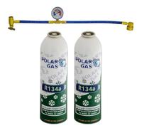 2GCA Car Aircon AC 2pcs R134a Compatible Refill Recharge Regas Gas + Hose Gauge Kit Clima Accessories DIY filler tube