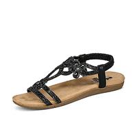 2Go Fashion Women's 8018-802 Flat Sandal, Schwarz, 4 UK