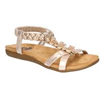 2Go Fashion Women's 8018-815 Flat Sandal, Gold, 10 UK