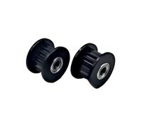 2GT 16-tooth timing pulley, 3 mm inner diameter, 6 mm belt width, 16T idler pulley and tensioner, open-type synchronous 3D printer part, black.(3mm silver,1PC_6MM WITH TEETH)