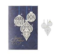2HCN Cutting Dies Metal Embossing Stencil for Scrapbooking DIY Album Paper Card Art Craft Decor - Christmas Leaf Vine and Baubles