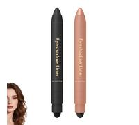 2in 1 Eyeliner Eyeshadow,Eye Shadow Crayon Cream Highlighter Pen, 2-in-1 Eye Makeup Eyeliner + Eyeshadow Smudge-Proof & Waterproof,Glides Smoothly for Vibrant Color (N)