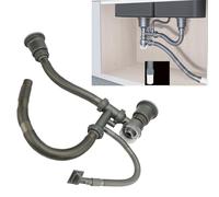 2in Flexible Double Bowl Sink Drain Pipe Kit for Kitchen Bathroom