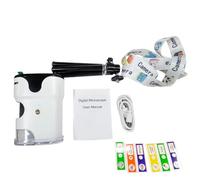 2in Pocket Microscope Kids, Digital Microscope Portable Color Screen 200X Magnification with Tripod Portable Small Telescope for Outdoor Travel Learning and Exploration F2