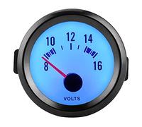 2in Pointer Voltage Gauge, Car Voltmeter with Blue LED Display, 8-16V Measurement Range High Accuracy Universal Voltage Meter for 12V Vehicles, Easy to Install with English Manua