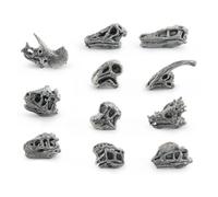2in Realistic Animal Skull Fish Tank Decor, Resin Skull Figurine - Mini Fish Shrimp Hideout, Grey