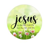2in Round Label Stickers 100pcs Jesus is The Reason for The Season Quotes Label Decals for Boxes Laptop Envelope Seal Jar Water Bottles Phone Holiday Present Christmas Party Invitation Cards
