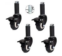 2in Swivel Caster Wheels 4pcs Polyurethane Heavy Duty Threaded Stem M12x60mm 120kg Capacity for Coffee Table Cabinet(Brake)