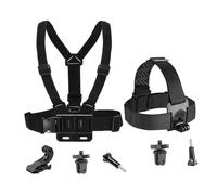 2in1 Action Camera Chest + Head Strap Mount for Insta 360 X5 X4 X3 X2 X ACE Pro ONE RS R GO 2 3, Hat Headband Belt for GoPro Hero 13 12 11 10, Fusion Max, DJI Osmo Action, AKASO,Apexcam, Surfola
