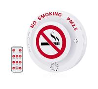 2in1 Cigarette Detector with Remote Control, No-Smoking and PM2.5 Alarm with Voice Reminder, Tobacco Control Guard Environmental Monitor for Office Public Spaces Smart Air Quality Surveillance System