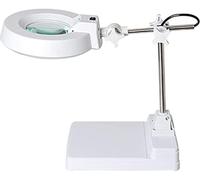 2in1 Desktop Magnifier Lamp with LED Light Adjustable Arm HD Magnifier Lamp Light Magnifying Glass Lens Folding Magnifier for Elderly Read Electronic Engineering / 10X Interes