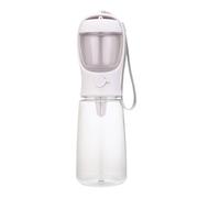2In1 Dog Water Bottle With Storage Food And Container For Outdoor(WHITE,550ML)