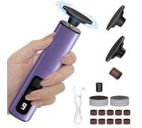 2in1 Electric Foot File, Foot Files for Hard Skin, 1800 mAh Waterproof Callus Remover for Feet,9 Speed Professional Foot Scraper Pedicure Tools with 30pcs Replacement Pads for Dry Dead Skin (Purple)