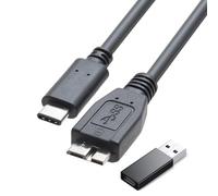 2IN1 External Hard Drive Cable 1.6FT,Super Speed Micro B 3.0 to USB C/A Cable, Compatible with WD,Toshiba,My Passport,Samsung,Seagate,MacBook Pro/Air, FORiPad/Tablet, iPhone15,Samsung Galaxy.