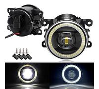 2in1 Function Angel Eye Fog Lights for Ford 08-14 Focus, 11-15 Explorer, 13-16 Fusion, 11-18 Transit, 14-18 Fiesta, 05-17 Mustang (Except GT), LED Lens Fog Lamp with Halo Ring DRL