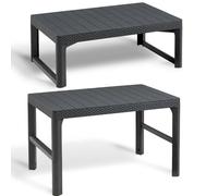 Keter Garden Table Lyon Graphite 232300 Outdoor Furniture Dinner Coffe Table