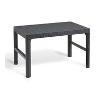2in1 Garden Coffe Dining Table Adjustable Height 2-Position Rattan Design Patio