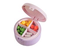 2in1 Medicine Box, Pill Box Organizer, Travel Pill Case, Suitable, Foldable, Multifunctional, Portable, 8.5x8.5x4.5cm/3.35x3.35x1.77 Inches, Orange, Purple, for Supplement