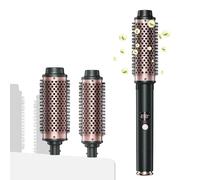 2in1 Negative Ion Thermal Brush -Heated Round Brush for Blow Out Look, Curling Iron 1 1/2 Inch& Curling Iron 1 3/4 Inch, 5 Temperature Settings,Dual Voltage