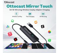 2IN1 Ottocast Mirror Touch Wireless CarPlay Adapter Bi-Control Car Video Player