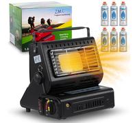 2in1 Portable Gas Heater Camping Butane Cooker Ceramic +6 Cartridge 1,3KW