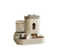 2in1 Raised Food Bowl with Water Fountain for Cat Dog Pet Accessories(Grey)