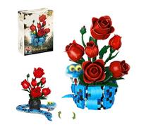 2IN1 Rose & Snake Building Set - 778PCS Detachable Red Rose Bouquet & Blue Snake Model Toys, Romantic Flower Building Kit for Adults Teens, Creative Home Decor, Ideas Valentine's & Birthday Gifts