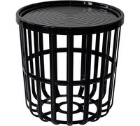 2in1 Round Storage Coffee Table & Basket 40cm Indoor Outdoor Scandinavian Modern