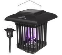 2in1 Solar LED Lamp + UV Light Insect Trap Mosquito Fly Killer Outdoor Garden UK