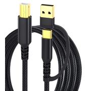 2in1 USB B to USB C&A Printer Cable 6.6FT Gold Plating Usb Printer Cable 480Mbps Midi Keyboard for HP Epson Canon, Scanner Compatible with MacBook Pro iMac XPS Acer ASUS Music Instrument