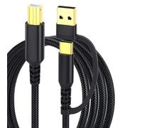 2in1 USB B to USB C Printer Cable 6.6FT Gold Plating Usb B Cable 480Mbps for Scanner, Printer, Electric Keyboard Music Instrument Compatible with MacBook Pro iMac XPS Acer ASUS Midi HP Epson Canon