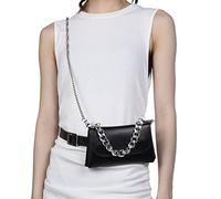 2in1 Women's Waist Belt Bag Luxury Waist Bags Female Faux Leather Flap Pack Shoulder Crossbody Chest Bag Purse Handbags for Women Shoulder Bags Tote Satchel Pu Leather Large Solid Color Handbags