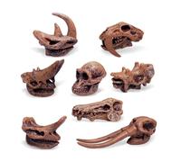 2inch Aquarium Decoration Realistic Animal Skulls Fish Tank Small Skull, Resin Skull Figurine Fish Shrimp Shelter Cave Hideout Turtle Hidden Tank Decoration,Mini Micro Landscaping Decor (8, Brown)