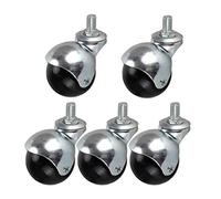 2Inch Ball Casters with Brakes Nylon Swivel Wheels 1.5Inch Diameter 120 kg Load Capacity M8/M10 Bolt Office Chair Caster Set of 5