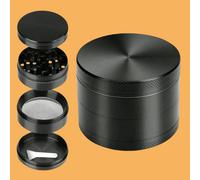 2inch Metal Herb Grinder 4-layer Manual Spice Mill Pepper Mortar Crusher Raw Grass Tobacco Grinder Smoking Cigarette Accessories 50mm-Rose Gold